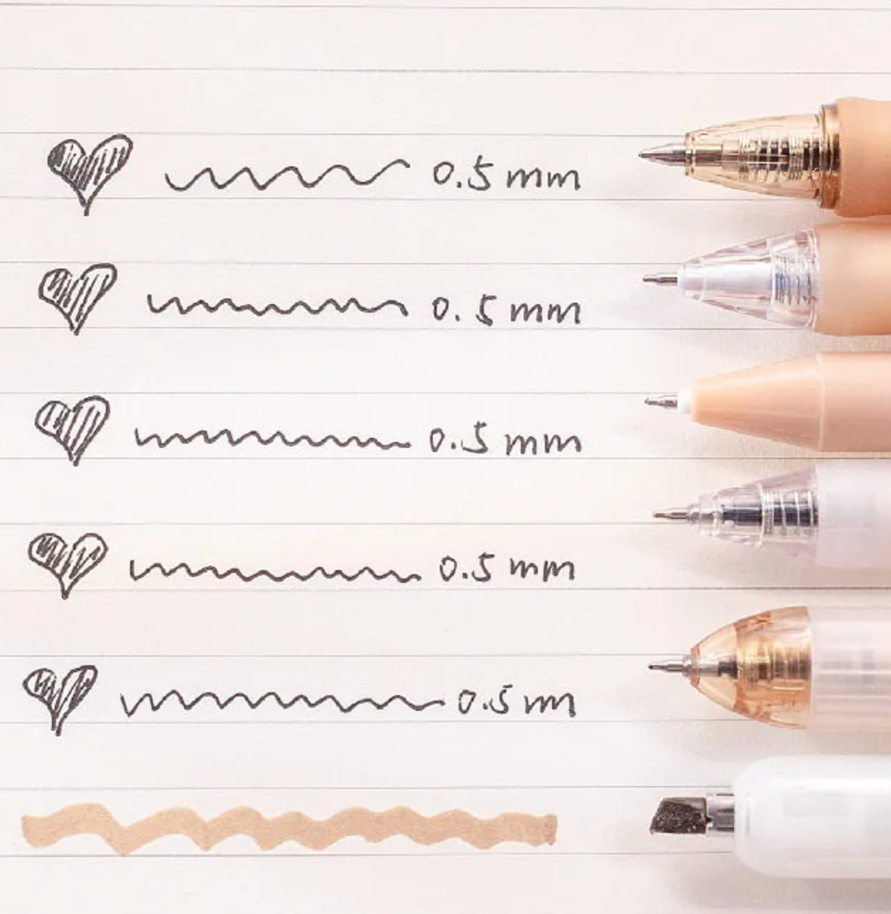 Aesthetic Gel Pen Highlighter Set
