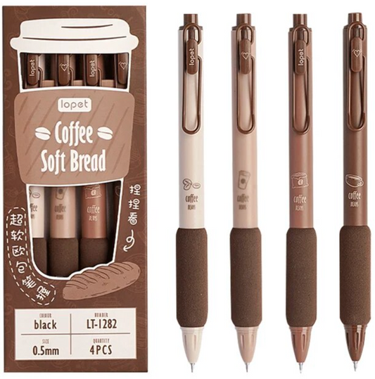 4pcs Gel Pen Set Coffee - 0.5MM Black Ink